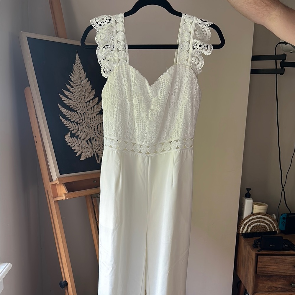 NWT Elegant White Lace Jumpsuit